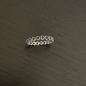 Silver Pandora Band of Hearts Ring